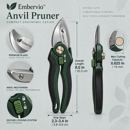 Embervio Anvil Pruner dimensions
