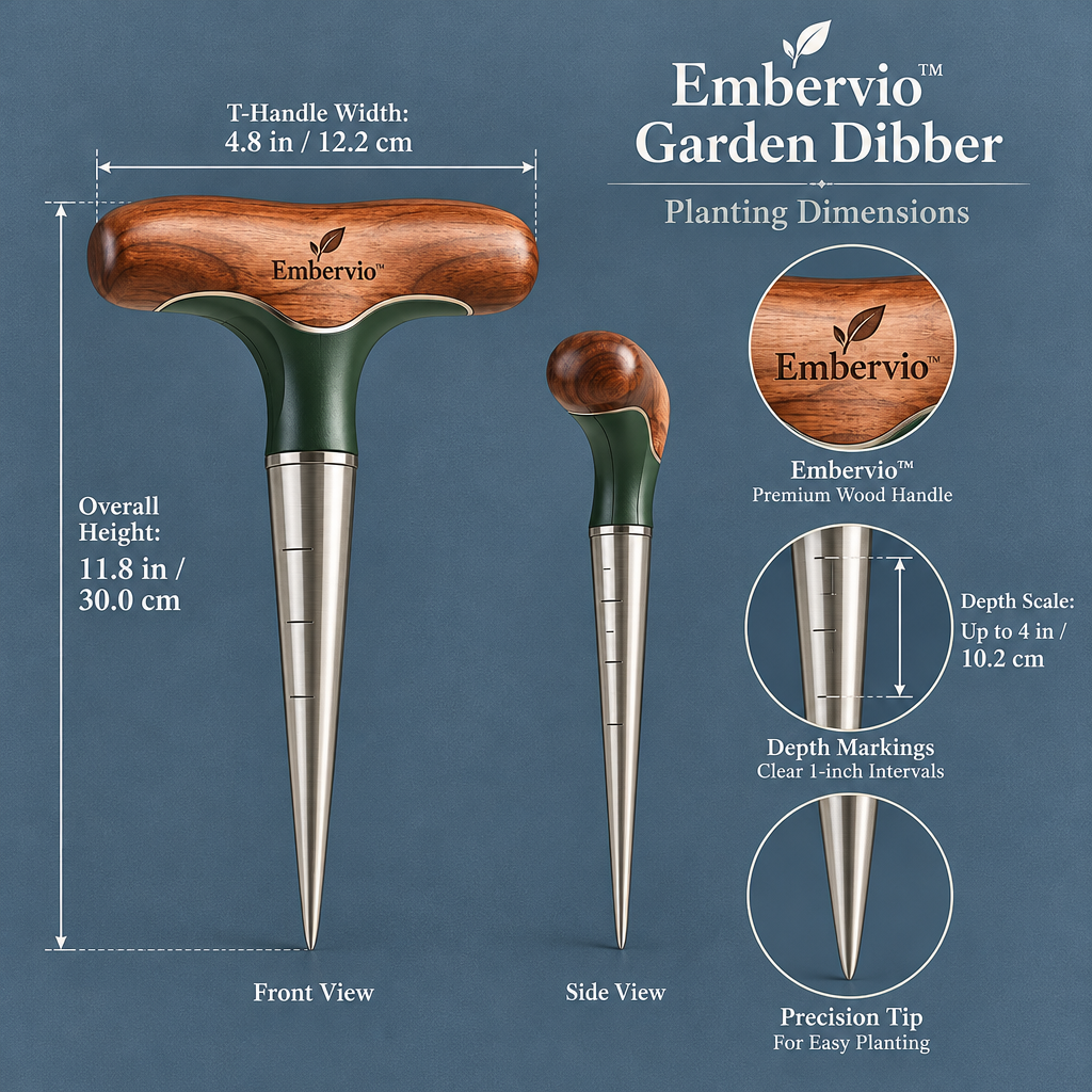 Embervio Garden Dibber dimensions