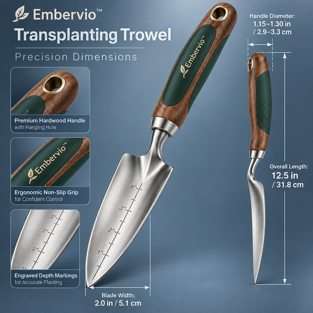 Embervio Transplanting Trowel dimensions
